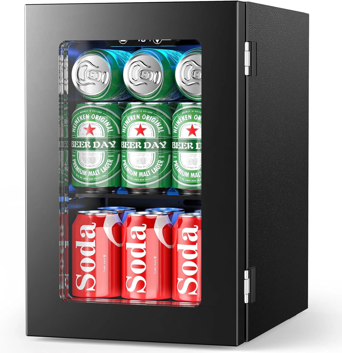 24 Cans Beverage Refrigerator Cooler, Mini Fridge 